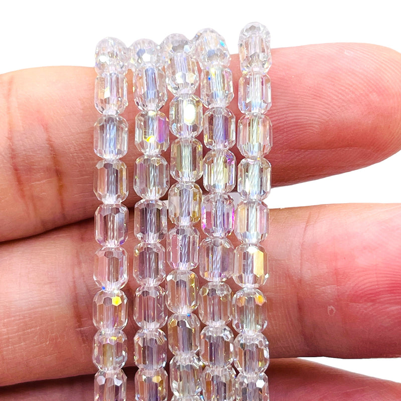 5X4mm Cylinder Glass Crystal AB