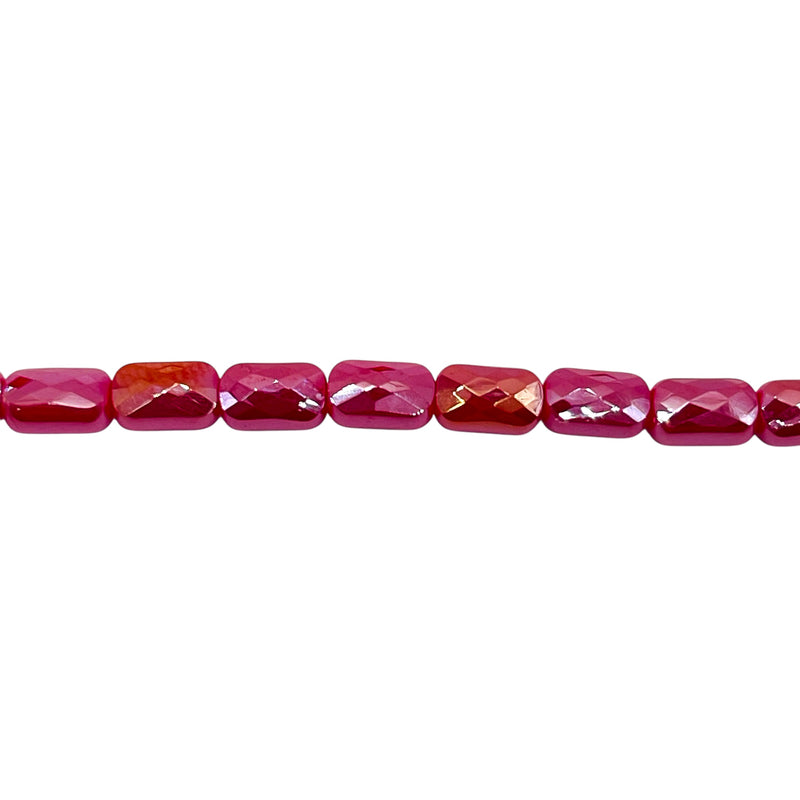 7x4mm Flat Rectangle Cut Glass Crystal Ruby Jade AB