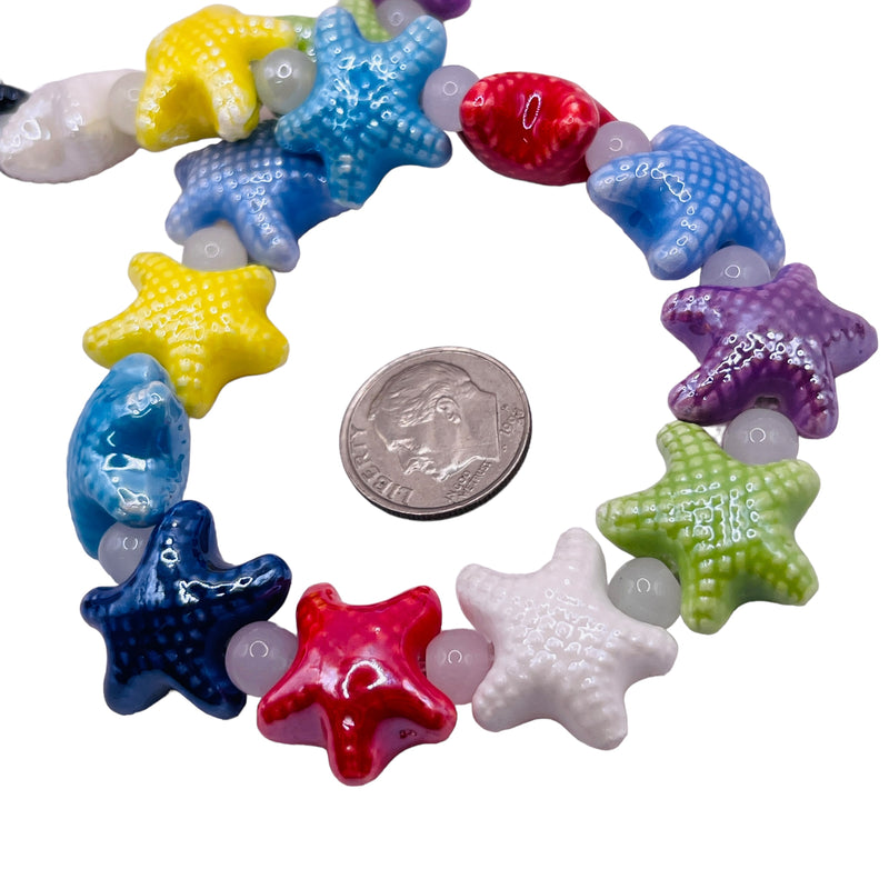 20mm Starfish Ceramic Rainbow