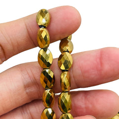 10x8mm Oval Glass Crystal Gold