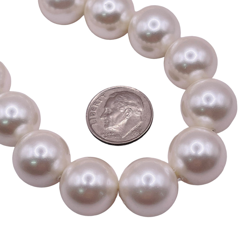 14mm Round Shell Pearl