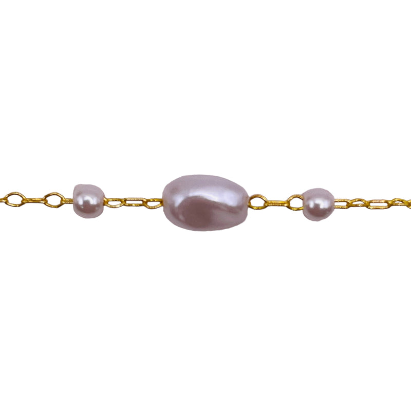 Losolo Handmade Faux Pearl Chain Gold Plated