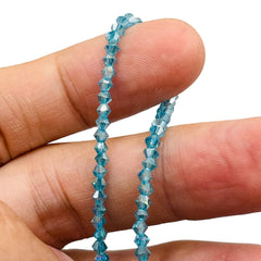 3mm Thunder Polish Glass Crystal Bicone Med Aquamarine AB