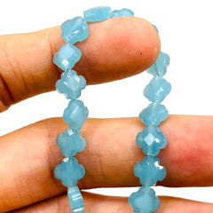 8mm Clover Glass Crystal Lt. Blue Jade