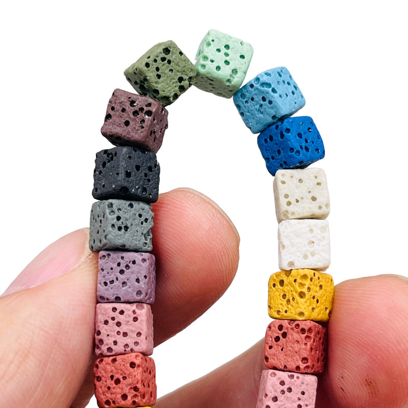 7mm Cube Lava Multi Colors