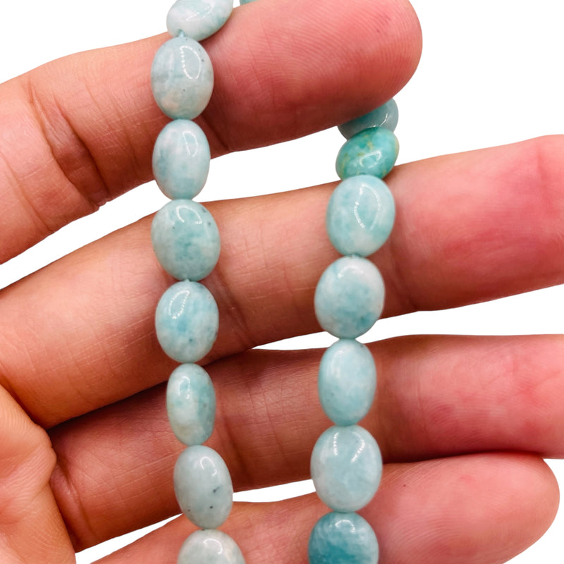 10x8mm Flat Oval Amazonite