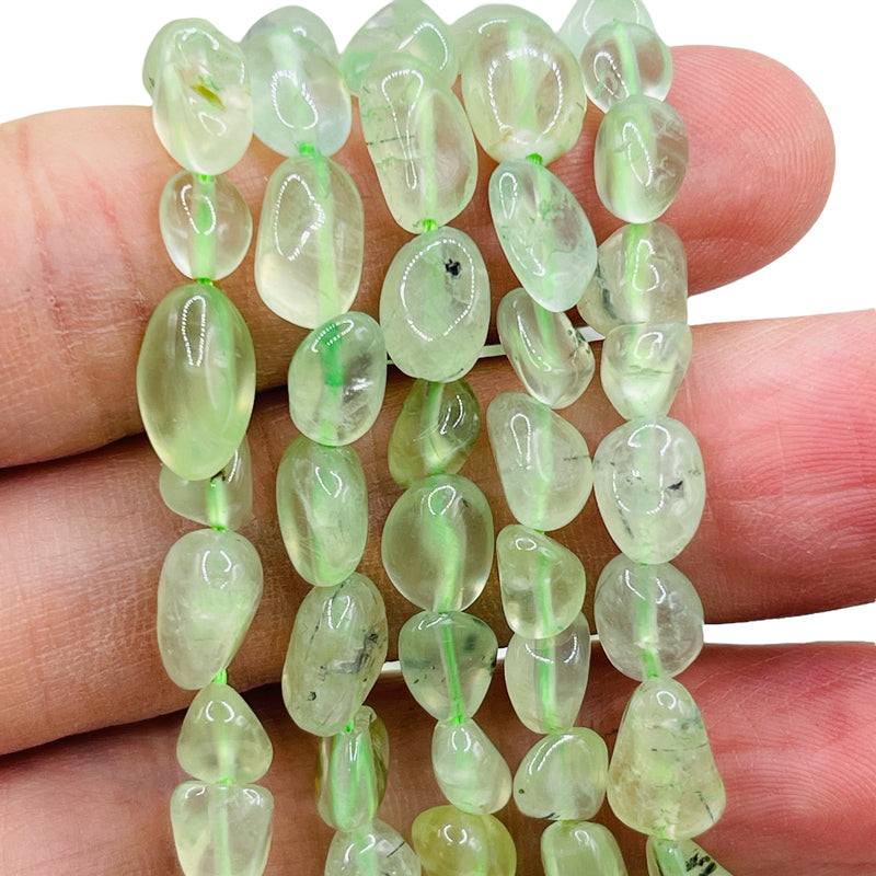 5 to 11mm Nugget Prehnite Clear