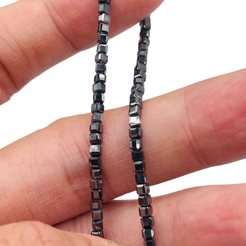 2.5mm Cube Hematite Gunmetal