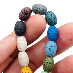 12x8mm Oval Lava Multi Colors