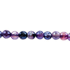 6mm Round Cut Agate Lavender Shine