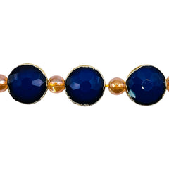 14mm Coin Gold Edge Sapphire Jade