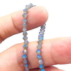 4mm Thunder Polish Glass Crystal Bicone Labradorite