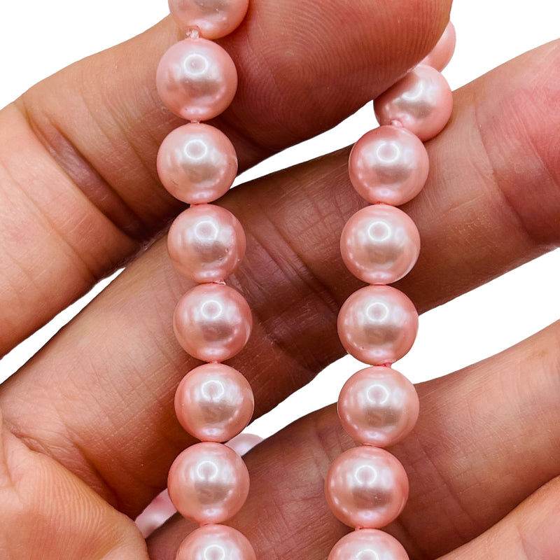 8mm Round Shell Pearl Pink