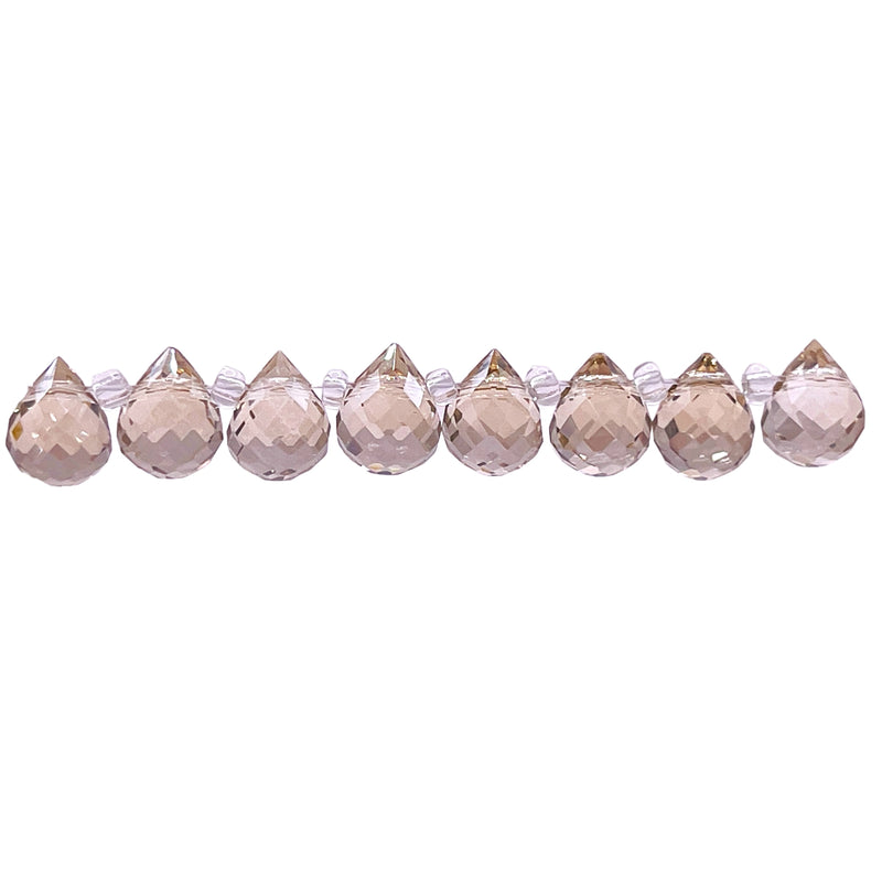 8x6mm Teardrop Glass Crystal Silver Champagne