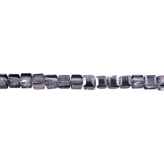 4mm Cube Glass Crystal Silver Gray