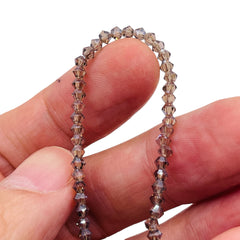 3mm Thunder Polish Glass Crystal Bicone Silver Gray Shine