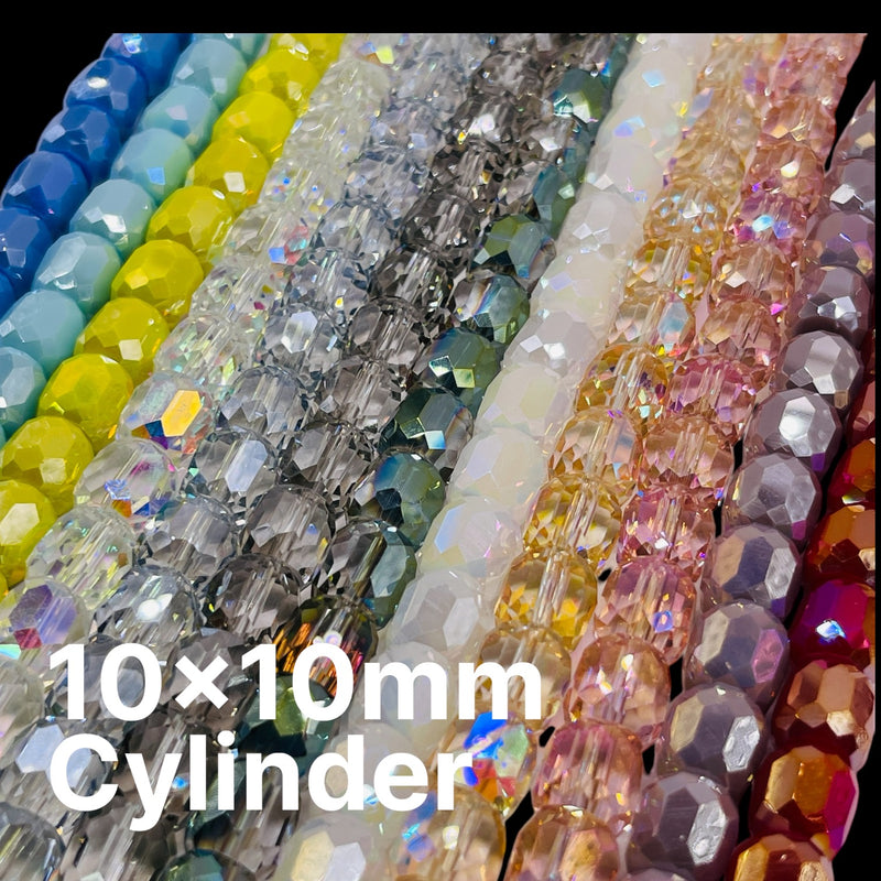 10x10mm Cylinder Cut Glass Crystal Package Deal