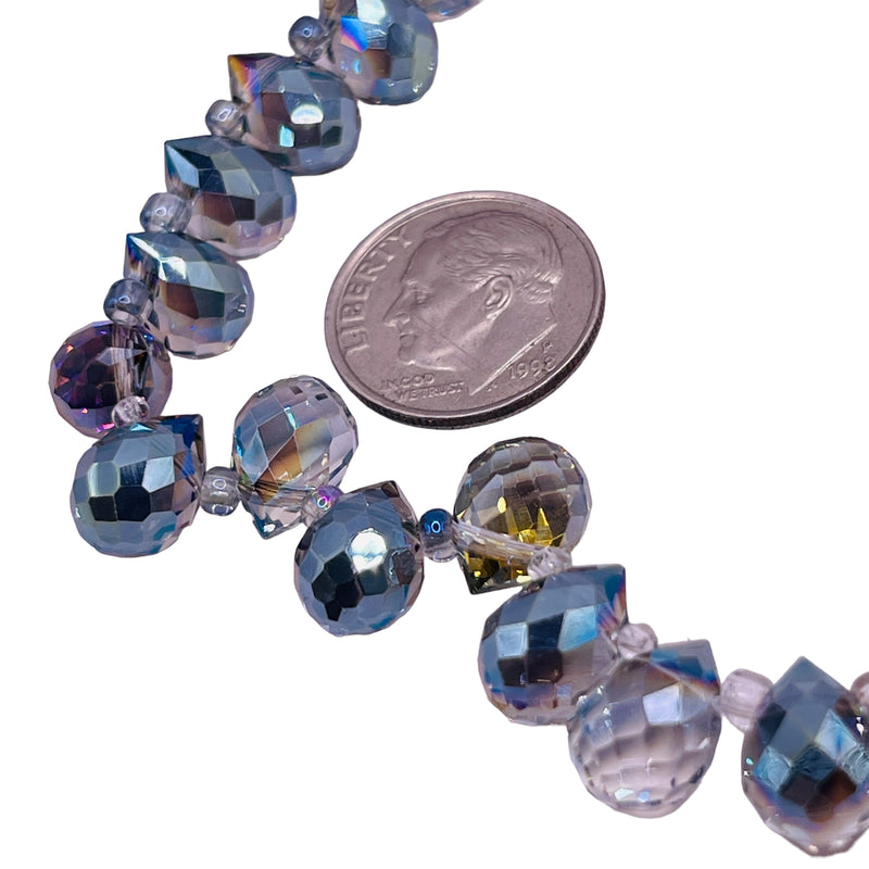 10x8mm Teardrop Glass Crystal Violet Dream