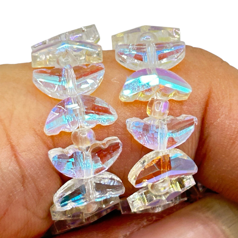 10x4mm Butterfly Wing Glass Crystal Clear AB