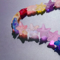 15mm Starfish Lampwork Glass Rainbow