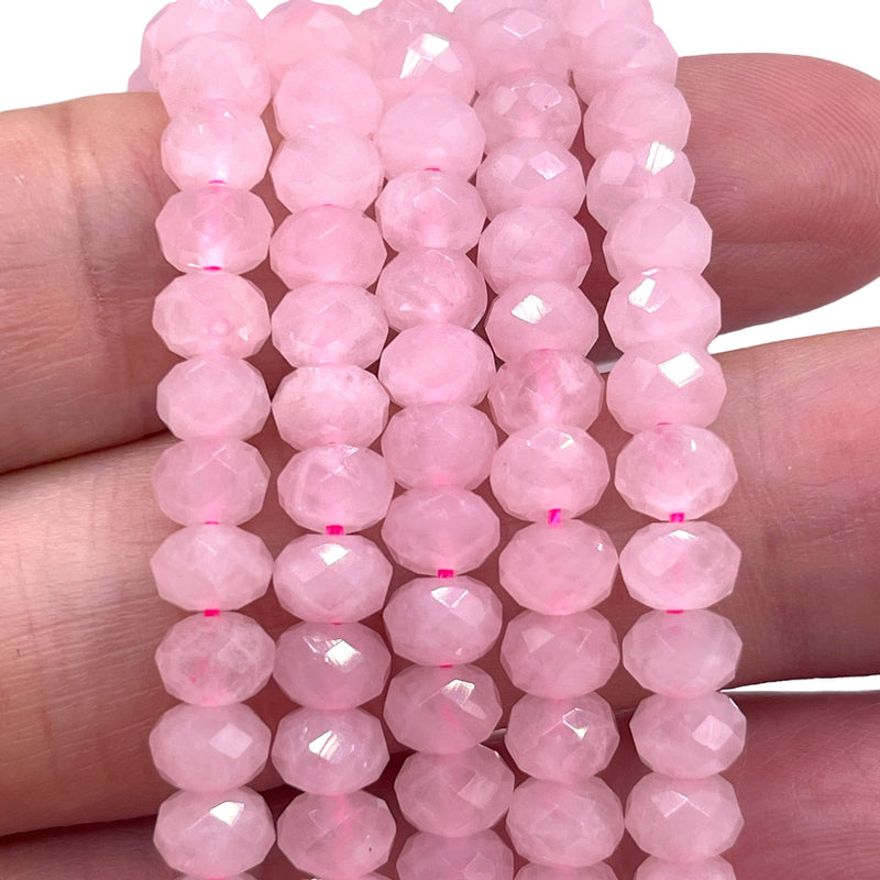 6x4mm Roundel Cut Rose Quartz