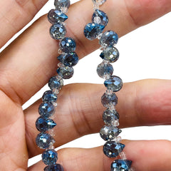 8x6mm Teardrop Glass Crystal Magic Blue