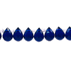 10x8mm Teardrop Glass Crystal Dark Sapphire