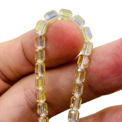 5X4mm Cylinder Glass Crystal Magic Gold