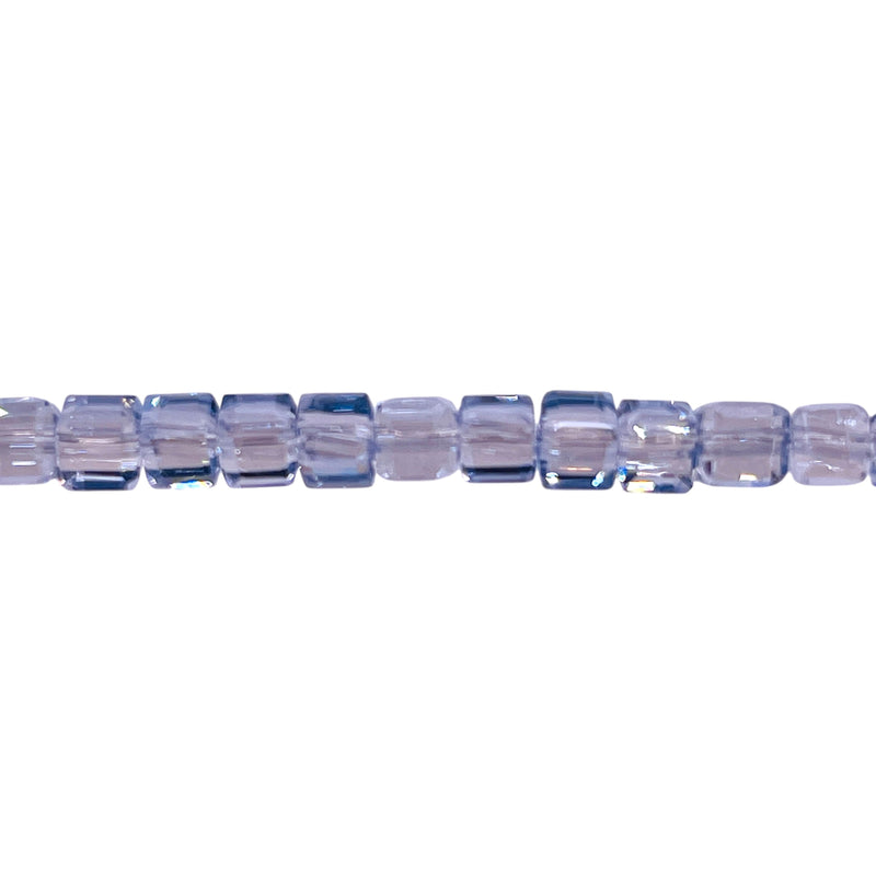 4mm Cube Glass Crystal Gray Blue