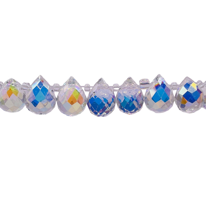 10x8mm Teardrop Glass Crystal Super AB