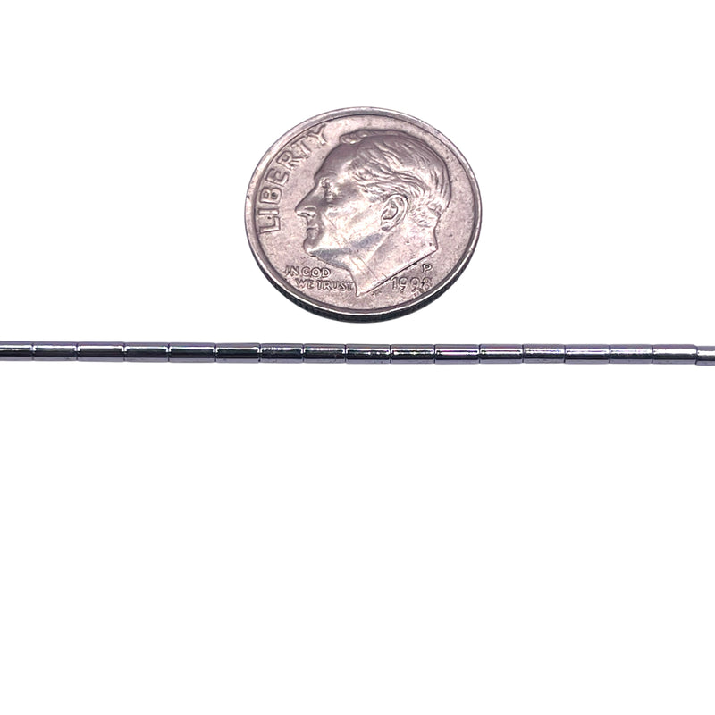 1x3mm Tube Hematite Rhodium