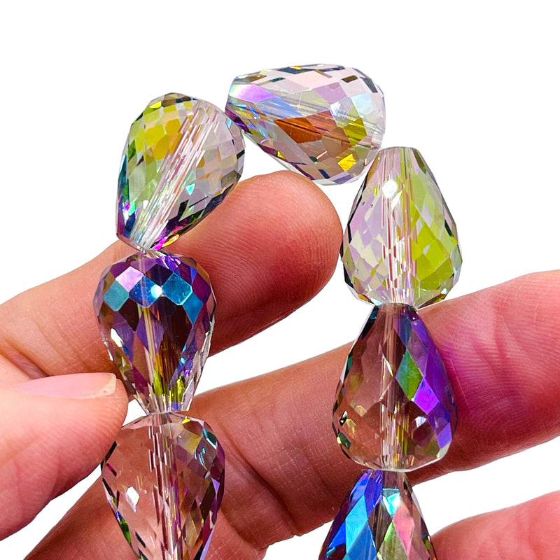 18x13mm Tear Drop Glass Crystal Magic Purple