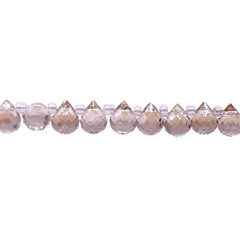 6x4mm Teardrop Glass Crystal Silver Champagne