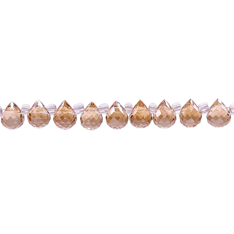 6x4mm Teardrop Glass Crystal Gold Champagne