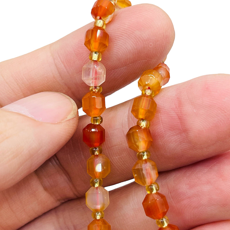 6mm Lantern Cut Red Agate