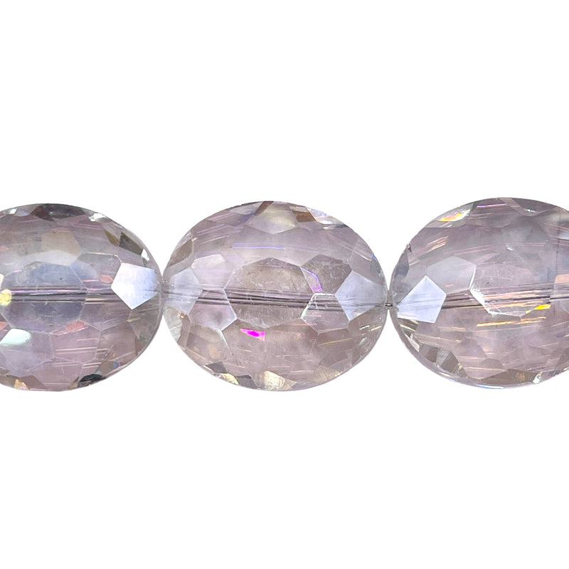 24x20mm Flat Oval Glass Crystal Clear AB