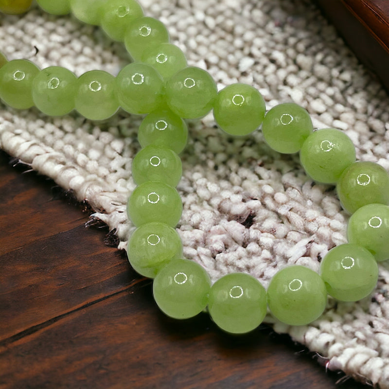 Dyed Jade Round Green Jade