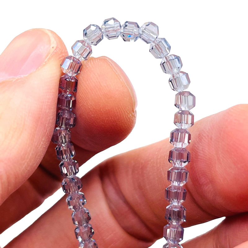 4mm Decagon Glass Crystal Gray Blue