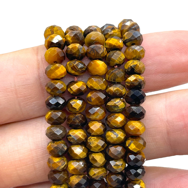 6x4mm Roundel Cut Tiger Eye