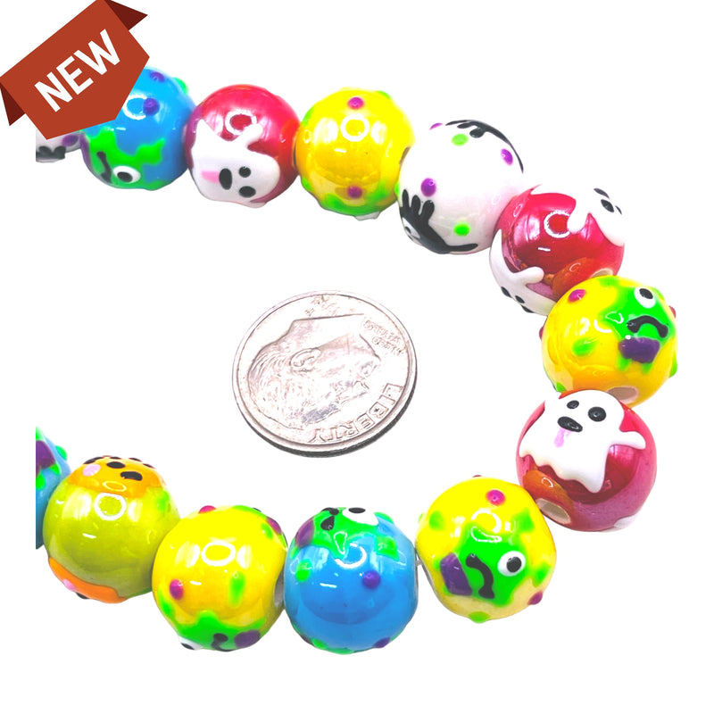 12mm Round Handmade Ceramic Combo Rainbow