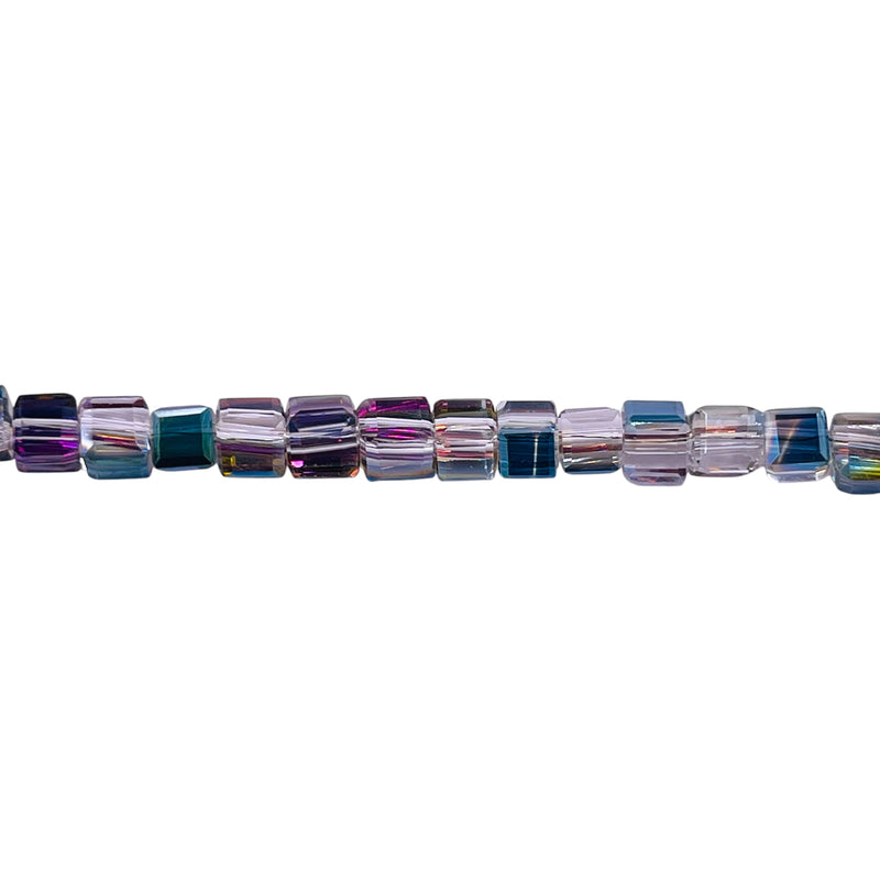 4mm Cube Glass Crystal Violet Dream