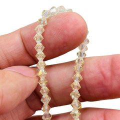 4mm Thunder Polish Glass Crystal Bicone Magic Gold