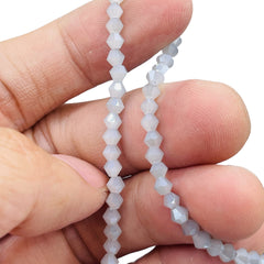 4mm Thunder Polish Glass Crystal Bicone Gray Blue Jade