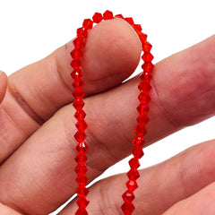 3mm Thunder Polish Glass Crystal Bicone Red