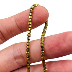 2.5mm Cube Hematite Gold