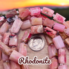 Rectangle Hand-Cut Rhodonite