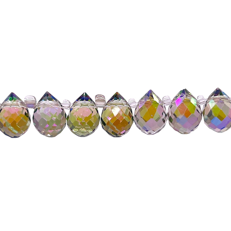 10x8mm Teardrop Glass Crystal Magic Purple