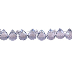 8x6mm Teardrop Glass Crystal Gray Blue