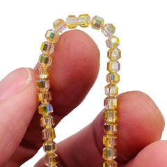 4mm Decagon Glass Crystal Gold Dream