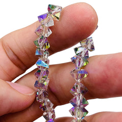 8mm Triangle Glass Crystal Magic Purple